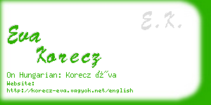 eva korecz business card